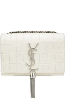 Сумка Monogram small с тиснением под крокодила Saint Laurent