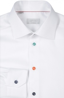 Полуприталенная сорочка с разноцветными пуговицами Eton