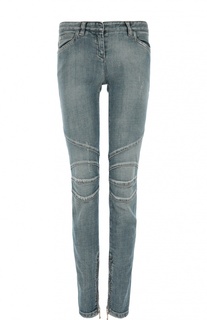 Байкерские джинсы-скинни с декоративной отделкой Balmain