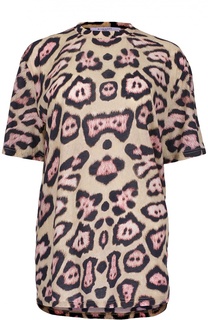 Удлиненная футболка с леопардовым принтом Givenchy