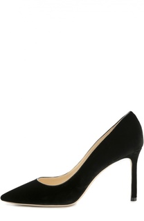 Бархатные туфли Romy на шпильке Jimmy Choo