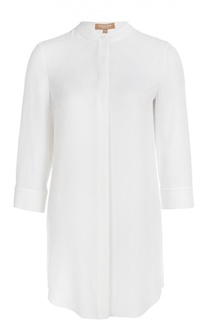 Прямая удлиненная блуза с воротником-стойкой Michael Kors