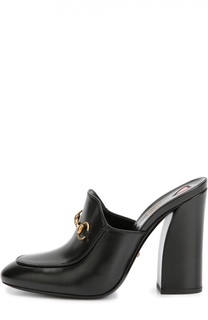 Кожаные мюли Princetown с пряжкой Gucci