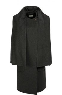 Кашемировое пальто прямого кроя с воротом-шарфом Balenciaga
