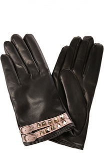 Кожаные перчатки с металлическими шипами Valentino