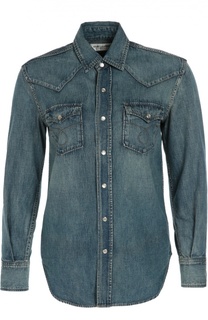 Джинсовая блуза с накладными карманами Saint Laurent