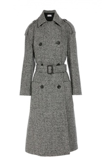 Шерстяное пальто с поясом, накладными карманами и спущенным рукавом REDVALENTINO