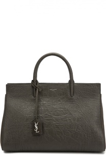 Сумка Cabas Rive Gauche Medium с тиснением под крокодила Saint Laurent