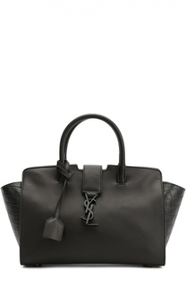 Сумка Monogram Cabas с отделкой из тисненой кожи Saint Laurent