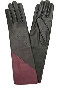 Удлиненные кожаные перчатки с подкладкой из шерсти Agnelle