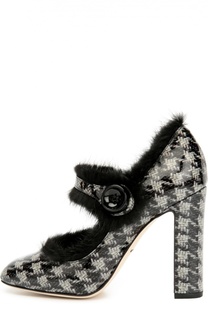 Лаковые туфли Vally с меховой отделкой Dolce &amp; Gabbana