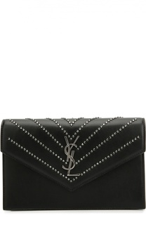 Сумка Monogram с отделкой стразами Saint Laurent