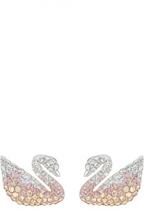 Двусторонние серьги-пусеты Iconic Swan Swarovski