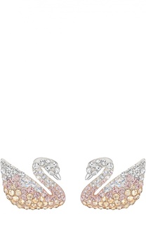 Двусторонние серьги-пусеты Iconic Swan Swarovski