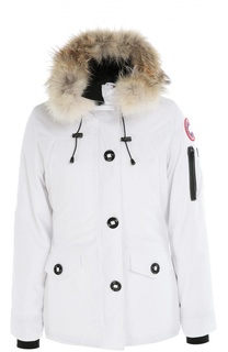 Утепленная куртка с капюшоном и меховой отделкой Canada Goose