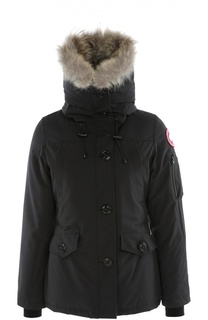 Утепленная куртка с капюшоном и меховой отделкой Canada Goose