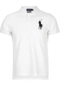 Поло с вышитым логотипом бренда Polo Ralph Lauren