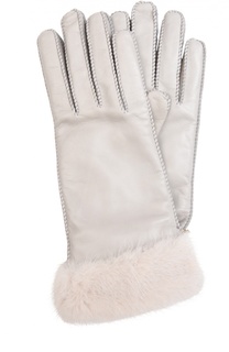 Кожаные перчатки с отделкой из меха норки Loro Piana