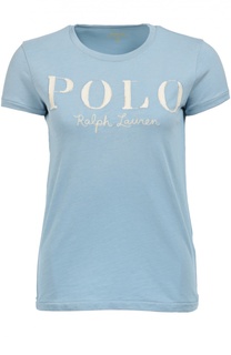 Хлопковая приталенная футболка с логотипом бренда Polo Ralph Lauren