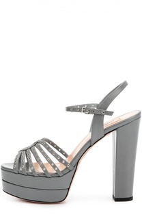 Кожаные босоножки Love Latch на устойчивом каблуке Valentino