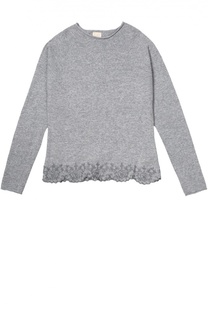 Пуловер с круглым вырезом и фактурной отделкой Kuxo Cashmere