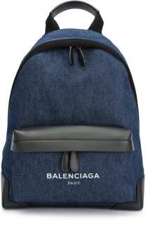 Рюкзак Navy из денима с кожаной отделкой Balenciaga
