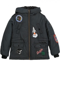 Куртка на молнии с капюшоном и нашивками Dolce &amp; Gabbana