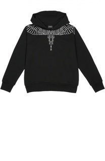 Хлопковый свитшот с капюшоном и принтом Marcelo Burlon Kids of Milan