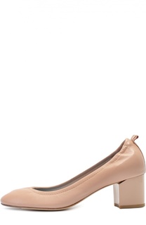 Кожаные туфли на фигурном каблуке Lanvin