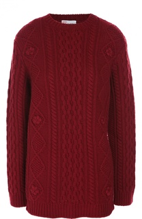Удлиненный пуловер крупной вязки с круглым вырезом REDVALENTINO