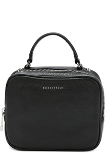 Кожаная сумка с логотипом бренда Coccinelle