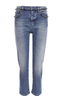 Укороченные джинсы с декоративной отделкой No. 21