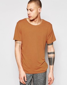 Футболка красно-бурого цвета Weekday Alex - Оранжевый