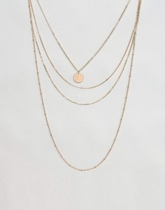 Ожерелье с тонкими цепочками Reclaimed Vintage - Золотой