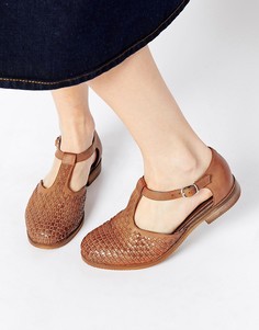 Кожаные туфли на плоской подошве ASOS JUXTAPOSE - Рыжий
