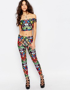 Комбинируемые фестивальные леггинсы с принтом глаз Jaded London - Мульти