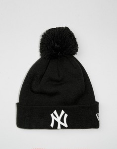 Шапка-бини с помпоном New Era NY Yankees - Черный