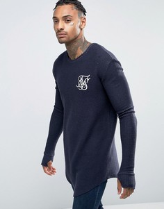 Лонгслив SikSilk - Темно-синий