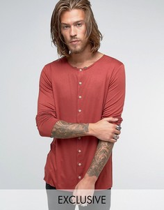 Трикотажная рубашка без воротника Reclaimed Vintage - Оранжевый