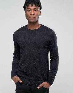 Джемпер-премиум узкого кроя в крапинку Jack &amp; Jones - Черный