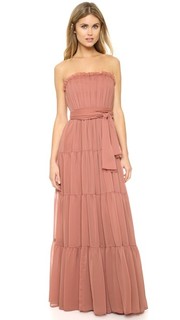 Вечернее платье без бретелек из жатого шифона Jill Jill Stuart