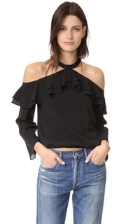 Блуза Layla с открытыми плечами и оборками Alice + Olivia