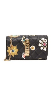 Кожаная сумка через плечо Moschino