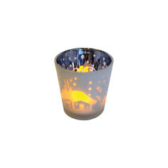 Подсвечник с LED светом 7,5х7,5 см, металлик -