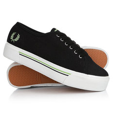 Кеды кроссовки низкие женские Fred Perry Phoenix Flatform Heavy Canvas Black