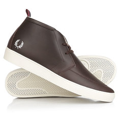 Кеды кроссовки утепленные Fred Perry Shields Mid Leather/Shearling Lining Brown