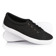 Кеды кроссовки низкие женские Fred Perry Aubyn Flocked Polka Dot Twill Black