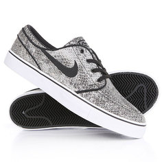 Кеды кроссовки низкие Nike Zoom Stefan Janoski Prem Txt Black White Green Glow