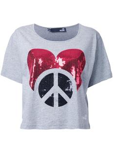футболка с логотипом из пайеток Love Moschino