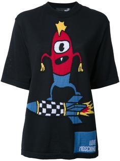 джемпер с короткими рукавами и принтом ракеты Love Moschino